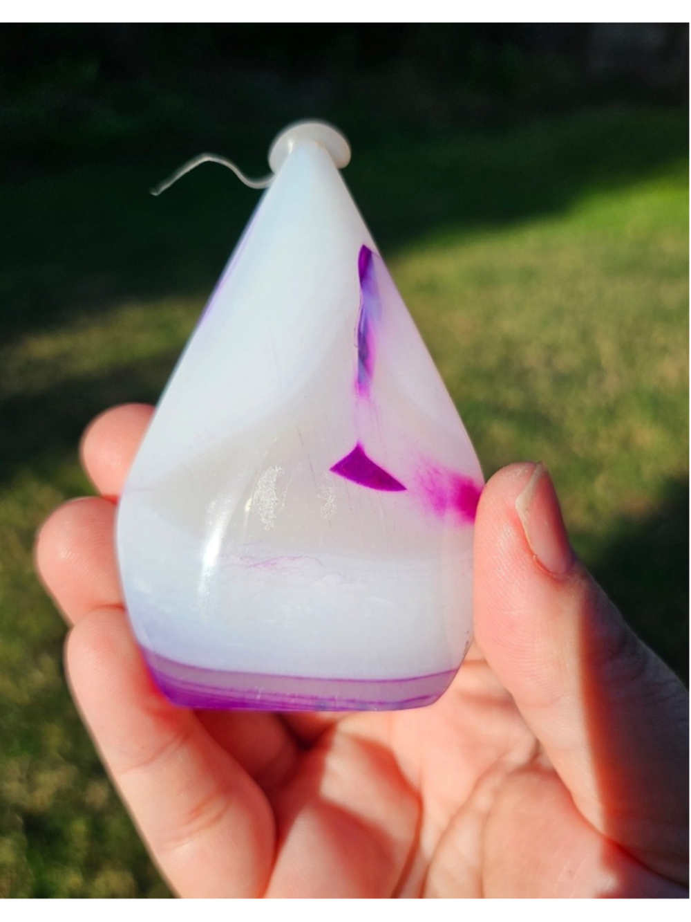 purple agate tear drop 2.8 in